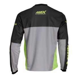 Segunda imagem do produto Camisa Amx Trilha Motocross Preto Cinza Fluor