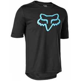 Camisa Fox Bike Ranger Ss Head Preto Azul