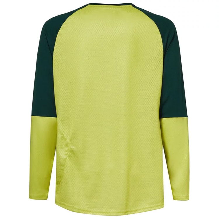 Camisa Oakley Factory Pilot Ls Manga Longa Jersey Amarelo Verde