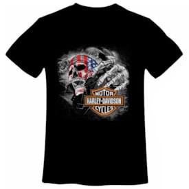 Camiseta Allboy Harley Davidson Skull Preto