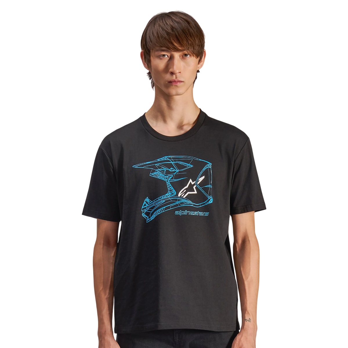 Segunda imagem do produto Camiseta Alpinestars MX Helmet Preto Azul