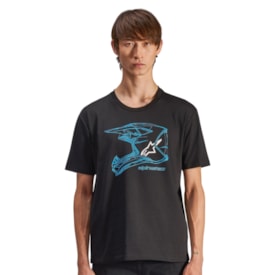 Segunda imagem do produto Camiseta Alpinestars MX Helmet Preto Azul