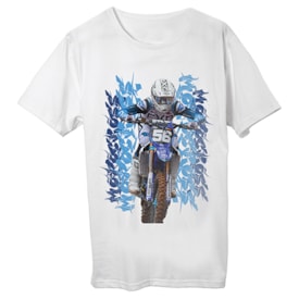 Camiseta Enzo Lopes Motocross Branco Azul