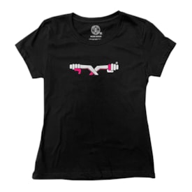 Camiseta Feminina Motivação Guidão Preto Rosa