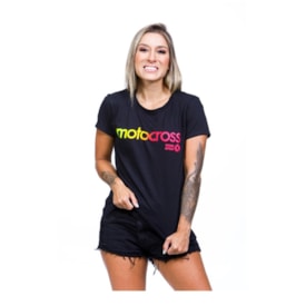 Segunda imagem do produto Camiseta Feminina Wide Open Motocross Preta