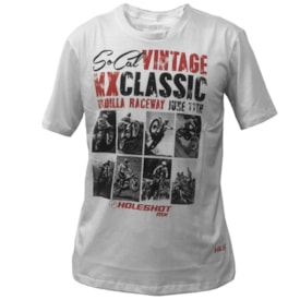 Camiseta Holeshot Motocross Vintage Branco