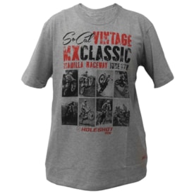 Camiseta Holeshot Motocross Vintage Cinza