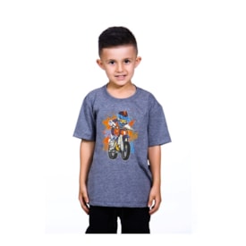 Camiseta Infantil Wide Open Blue Kids Cinza