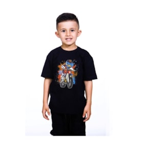 Camiseta Infantil Wide Open Blue Kids Preto