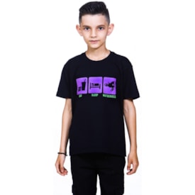 Segunda imagem do produto Camiseta Infantil Wide Open Eat Sleep Motocross Preto