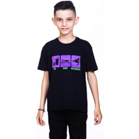 Camiseta Infantil Wide Open Eat Sleep Motocross Preto