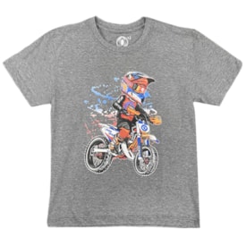 Camiseta Infantil Wide Open Orange Kids Cinza