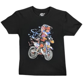 Camiseta Infantil Wide Open Orange Kids Preto