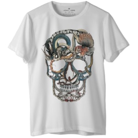 Camiseta Johny Libre Animal Skull Branco