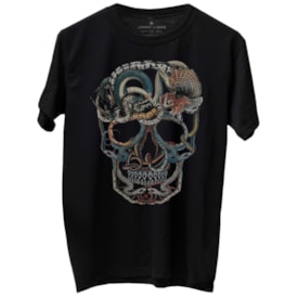 Camiseta Johny Libre Animal Skull Preto