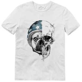 Camiseta Johny Libre Skull Dog Branco