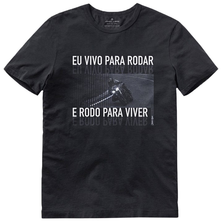 Camiseta Johny Vivo para Rodar Preto