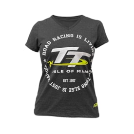 Camiseta Street Bike Feminina Isle Of Man Cinza