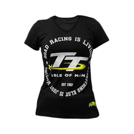Camiseta Street Bike Feminina Isle Of Man Preto
