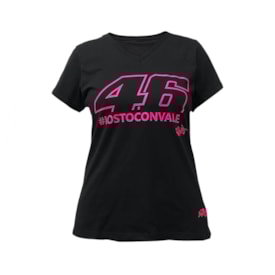 Camiseta Street Bike Feminina Valentino 46 Preto Rosa