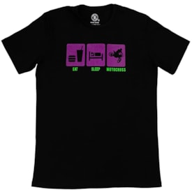 Camiseta Wide Open Eat Sleep Preto