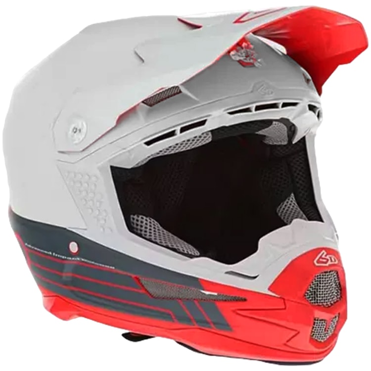 Capacete 6d Atr1 Split Cinza Vermelho