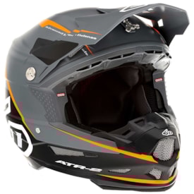 Capacete 6d Atr2 Alpha Cinza Laranja