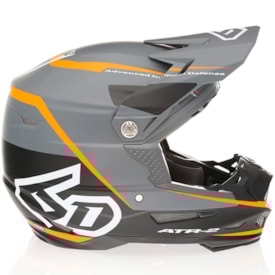 Segunda imagem do produto Capacete 6d Atr2 Alpha Cinza Laranja