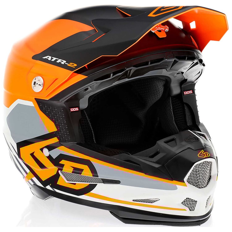 Capacete 6d Atr2 Target Cinza Laranja