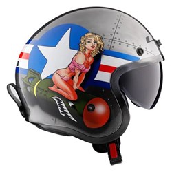 Capacete Aberto Ls2 Of599 Spitfire Bomb Rider Brushed Cinza