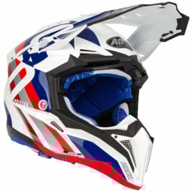 Segunda imagem do produto Capacete Airoh Aviator 3 Raibow Azul Vermelho