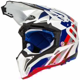 Capacete Airoh Aviator 3 Raibow Azul Vermelho