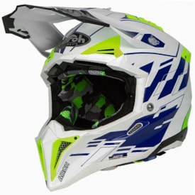 Capacete Airoh Aviator 3 Rampage Azul Branco