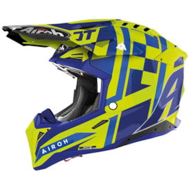 Capacete Airoh Aviator 3 TC21 Limited Edition Azul Amarelo