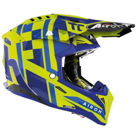 Segunda imagem do produto Capacete Airoh Aviator 3 TC21 Limited Edition Azul Amarelo