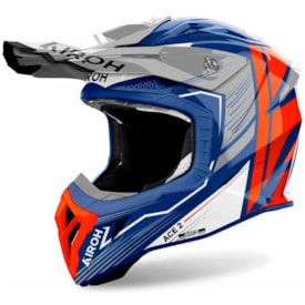 Capacete Airoh Aviator Ace 2 Engine Azul Vermelho Cinza