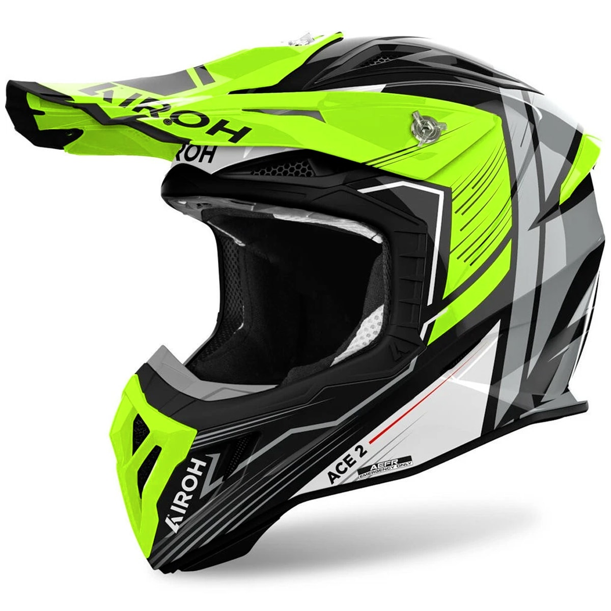 Capacete Airoh Aviator Ace 2 Engine Cinza Fluor