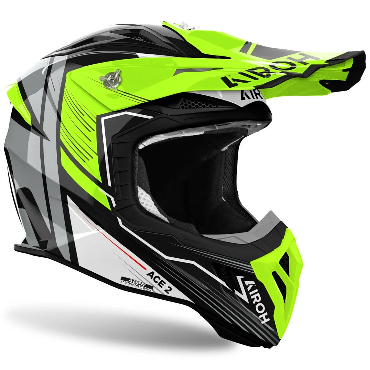 Segunda imagem do produto Capacete Airoh Aviator Ace 2 Engine Cinza Fluor