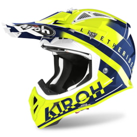 Capacete Airoh Aviator Ace Amaze Amarelo Azul