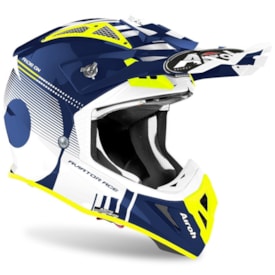 Segunda imagem do produto Capacete Airoh Aviator Ace Nemesi Azul Branco