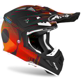 Segunda imagem do produto Capacete Airoh Aviator Ace Nemesi Laranja Cinza