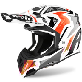 Capacete Airoh Aviator Ace Swoop Preto Laranja