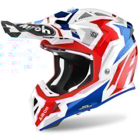 Capacete Airoh Aviator Ace Swoop Vermelho Azul