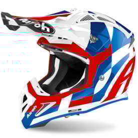 Capacete Airoh Aviator Ace Trick Azul Vermelho