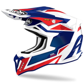 Capacete Airoh Strycker Axe Azul Vermelho