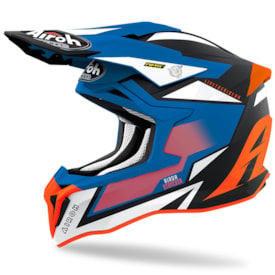 Capacete Airoh Strycker Axe Fosco Azul Laranja