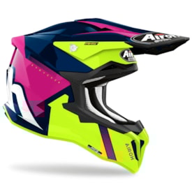 Segunda imagem do produto Capacete Airoh Strycker Blazer Azul Rosa