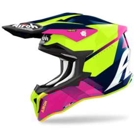 Capacete Airoh Strycker Blazer Azul Rosa