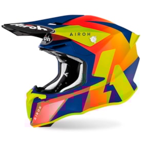 Capacete Airoh Twist 2.0 Lift Azure Amarelo Azul
