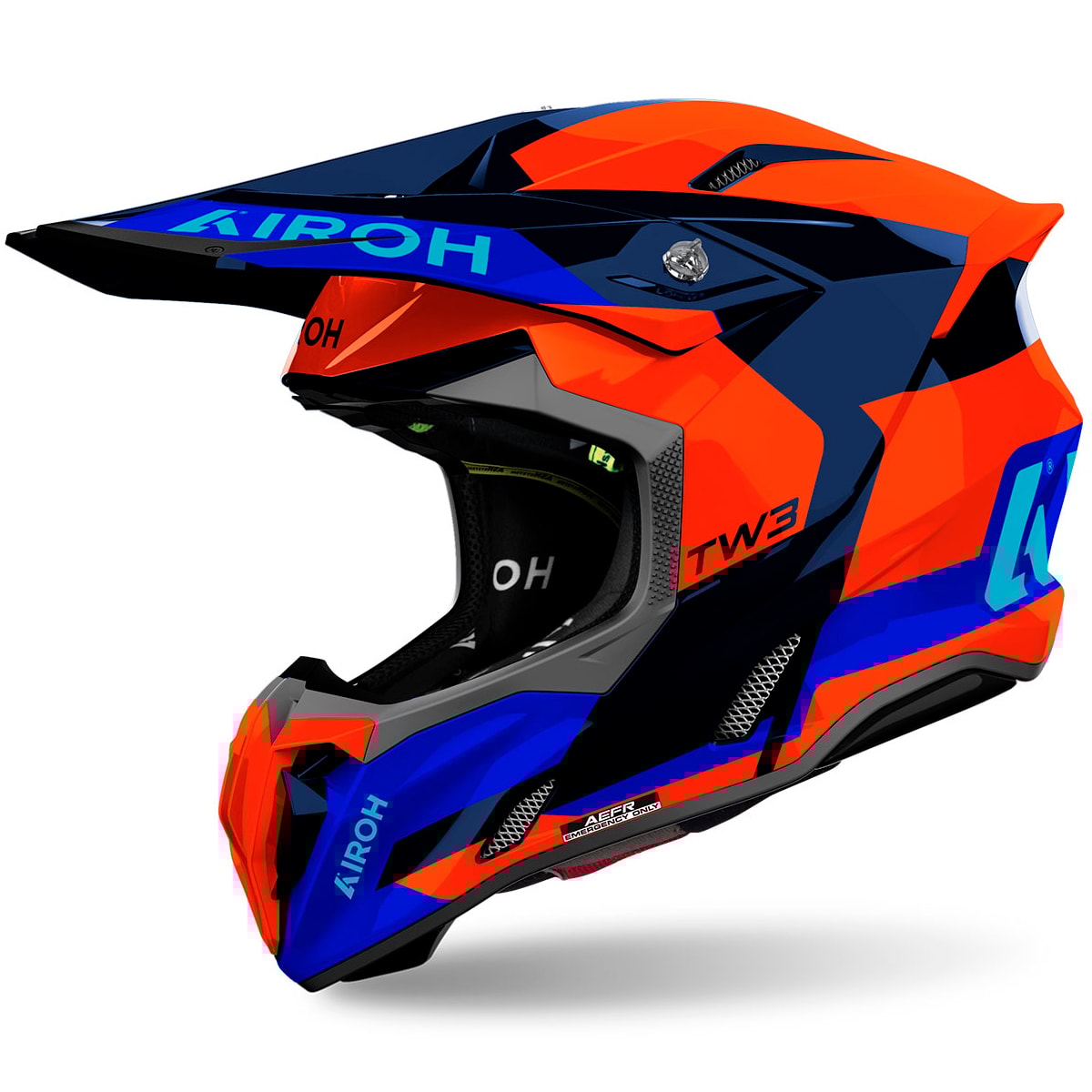 Capacete Airoh Twist 3 Fancy Laranja Azul